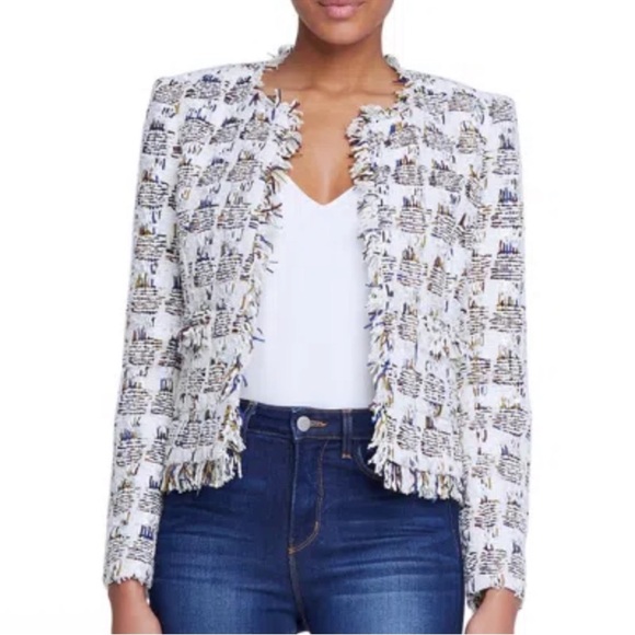 L'Agence Angelina Ivory Tweed Jacket NWT - Picture 4 of 10